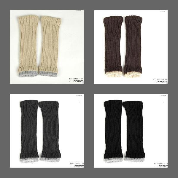 アームウォーマー ニット 男女兼用 指先が自由に使える あったか 手袋  ソリッド レイヤード ４カラー  wmr02 |  | 02