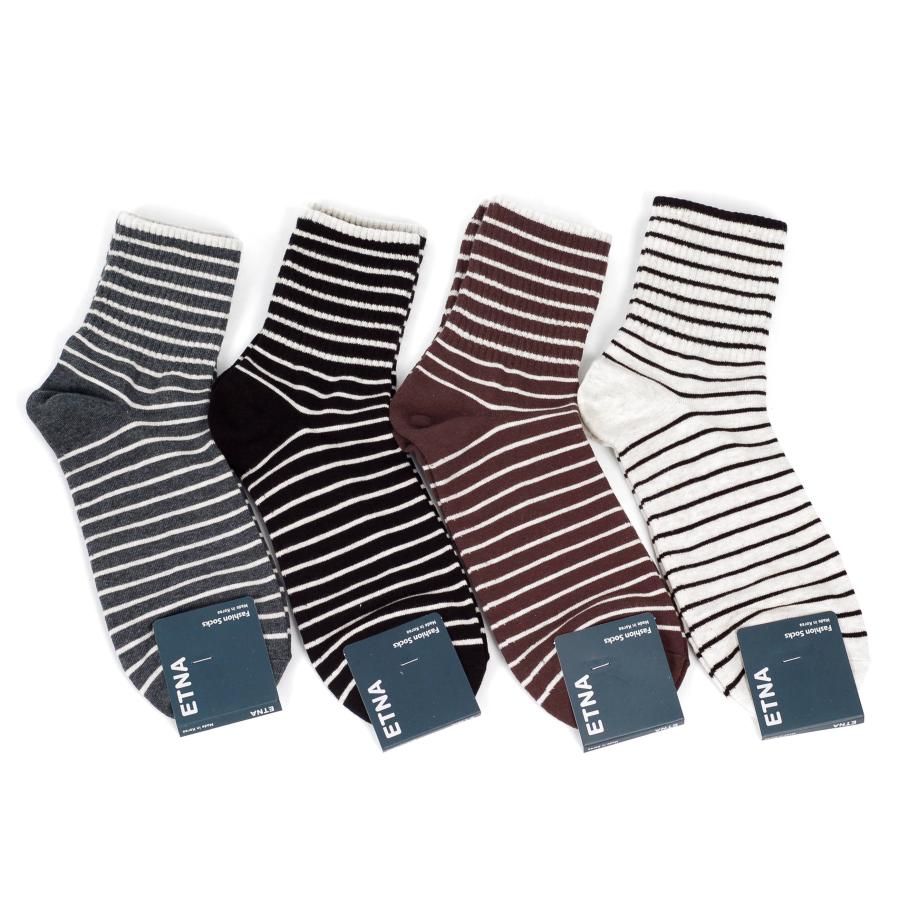 ４足セット 送料無料 メンズ 靴下 メンズソックス ビジネス カジュアル ソフト ストライプ ボーダー ライン 韓国ファッション 綿 コットン 段柄 韓国製 |  | 01