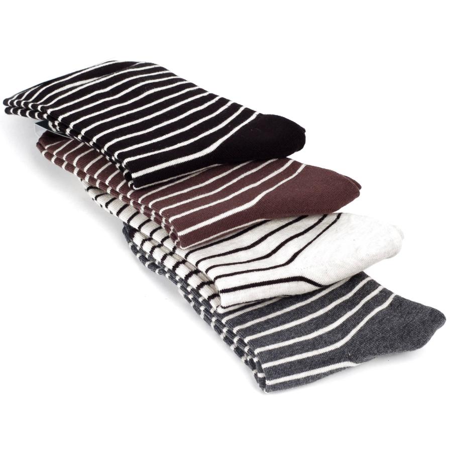 ４足セット 送料無料 メンズ 靴下 メンズソックス ビジネス カジュアル ソフト ストライプ ボーダー ライン 韓国ファッション 綿 コットン 段柄 韓国製 |  | 02