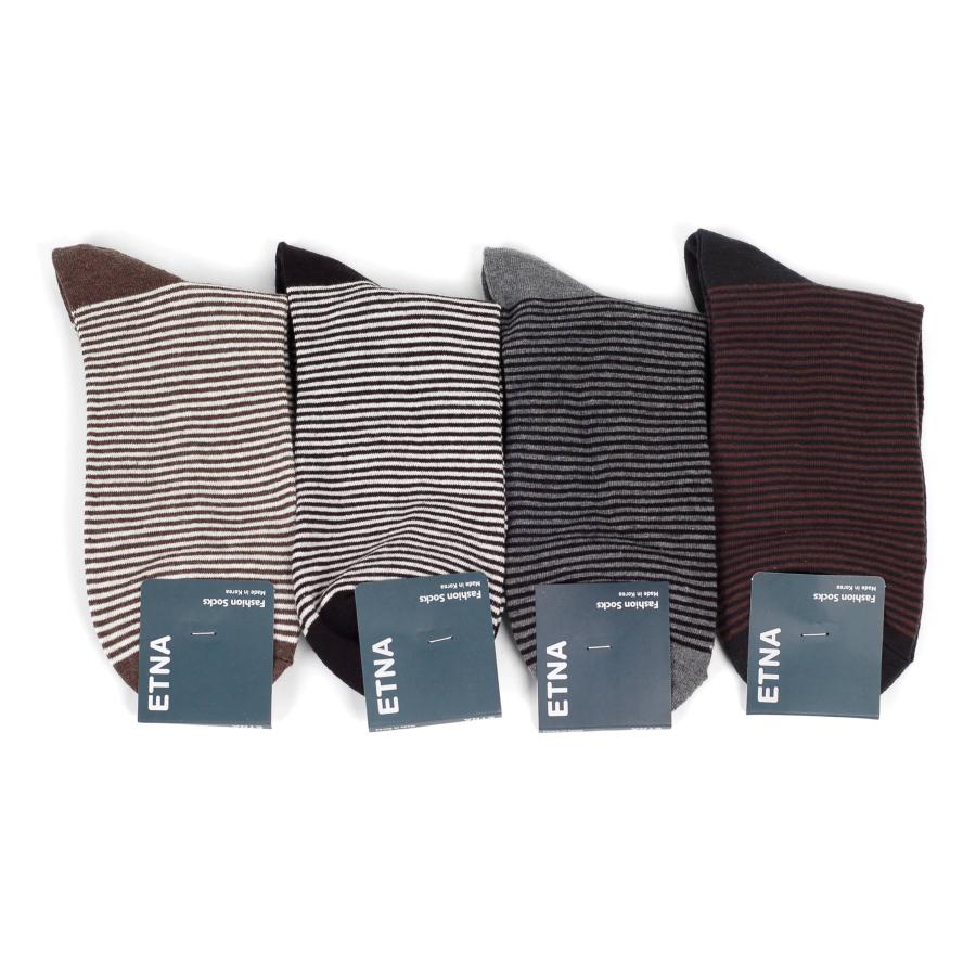 ４足セット 送料無料 メンズ 靴下 メンズソックス ビジネス カジュアル ソフト 細い ピン ストライプ ボーダー ライン 韓国ファッション 段柄 韓国製 |  | 02