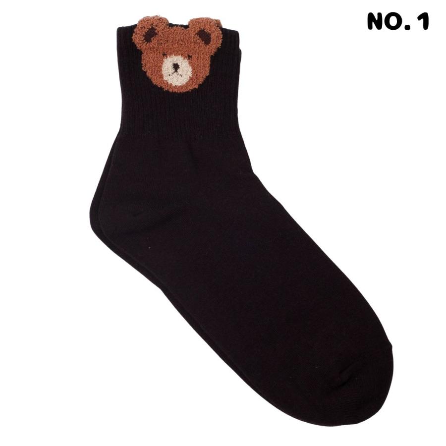 靴下 4足セット レディース 韓国 かわいい クマ柄 クルーソックス 韓国ファッション おしゃれ 秋冬 アニマル コットン 韓国製 プレゼント ギフト 送料無料 |  | 03
