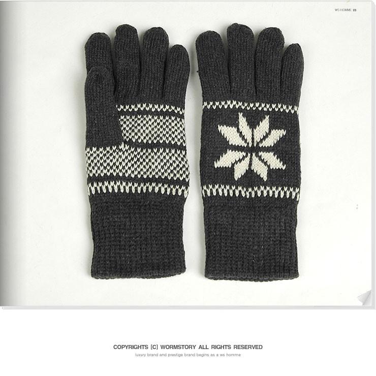 手袋 メンズ 温かい 起毛素材 内側 冬の雪結晶 雪柄 デザイン 男性 グローブ アクリル ニット 手袋 防寒 防風 ブラック ネイビー ベージュ ダークグレー ４色 |  | 04