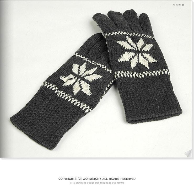 手袋 メンズ 温かい 起毛素材 内側 冬の雪結晶 雪柄 デザイン 男性 グローブ アクリル ニット 手袋 防寒 防風 ブラック ネイビー ベージュ ダークグレー ４色 |  | 06