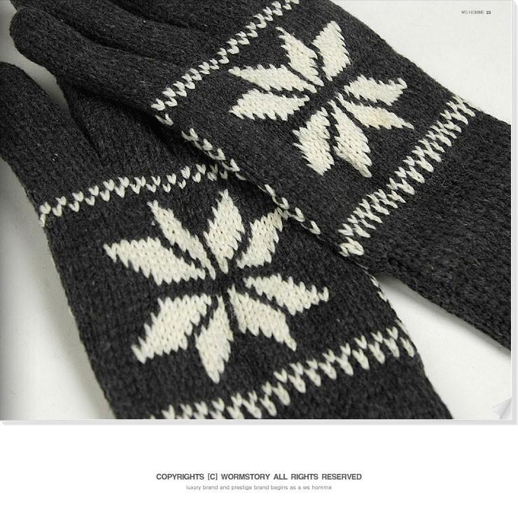 手袋 メンズ 温かい 起毛素材 内側 冬の雪結晶 雪柄 デザイン 男性 グローブ アクリル ニット 手袋 防寒 防風 ブラック ネイビー ベージュ ダークグレー ４色 |  | 07