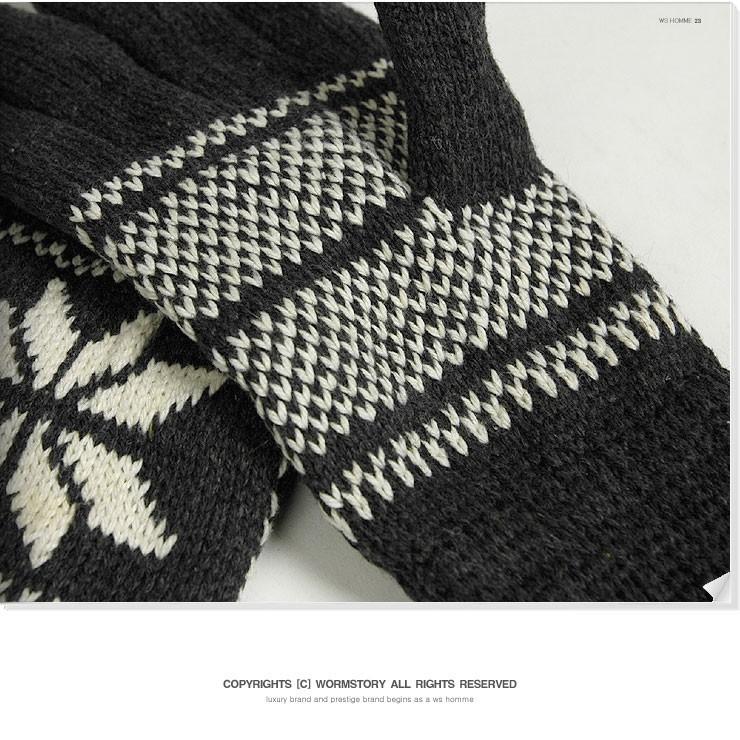 手袋 メンズ 温かい 起毛素材 内側 冬の雪結晶 雪柄 デザイン 男性 グローブ アクリル ニット 手袋 防寒 防風 ブラック ネイビー ベージュ ダークグレー ４色 |  | 08