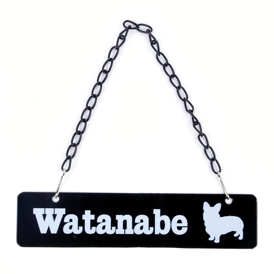 ファッション 表札のアトリエ 吊り下げ表札 長方形 両面刻印 ブラック 2x50mm わんこと一緒 二世帯用１ アイアン製表札 犬の種類 ワイマラナー Www We Job Com