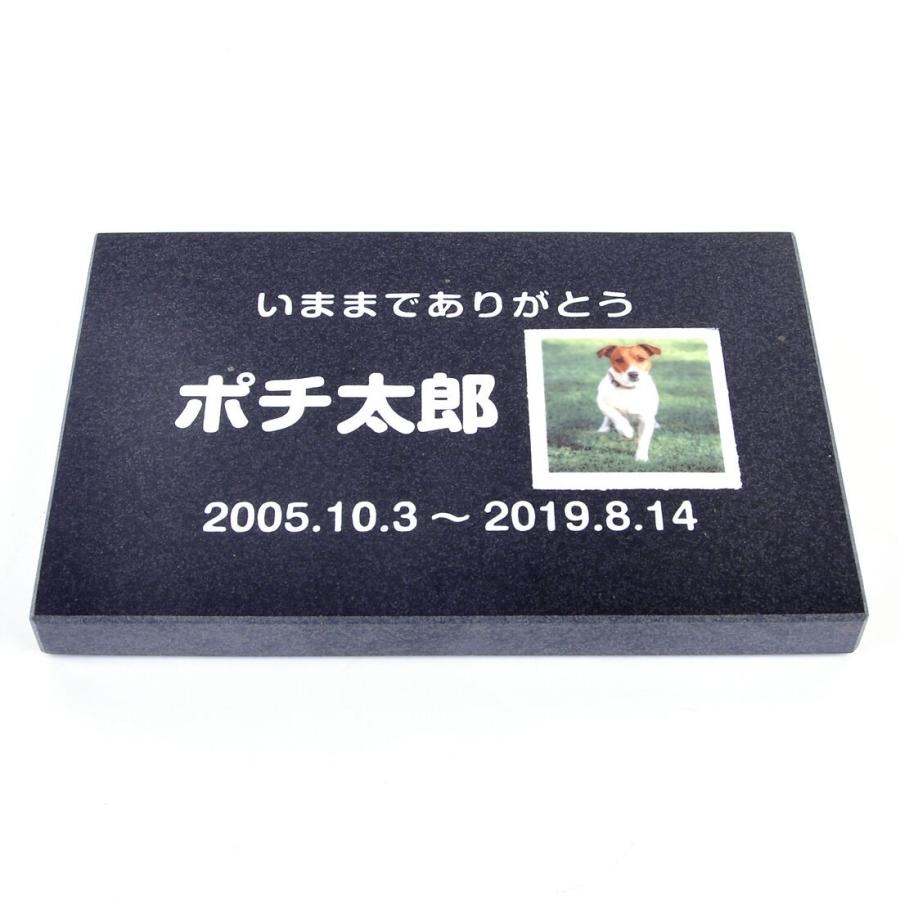 Petlove ペットのお墓 天然石製 シンプル型 遺影付きタイプ 御影石 ブラック 0x130mm 厚さmm 正方形写真タイプ メーカー公式ショップ