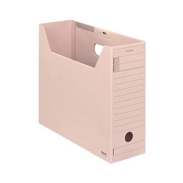 激安 （まとめ）コクヨ ファイルボックス-FS（Fタイプ）A4ヨコ 1セット（5冊）〔×5セット〕 A4-LFFN-P フタ付 ピンク 背幅102mm ボックスファイル
