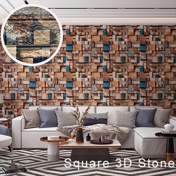 いいスタイル おしゃれ ウォジック 30枚組 ビンテージ風 クッションブリック Wagic 壁紙シール 壁紙 Hms01 沖縄離島発送不可 スクエアー3dストーン クッションレンガシート 壁 クッションシート 内装