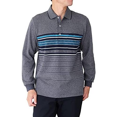 オンライン販売品 Inspire インスパイア 起毛パネルボーダーポロシャツ 長袖 秋冬 冬 50代 60代向け大人カジュアルブランド メンズ ネイビー Ll オンラインストア販売中 Budki21 Ru