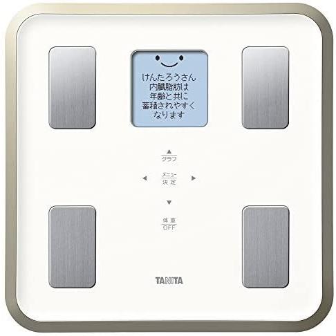 在庫あり タニタ フルドット液晶の表示画面採用 顔イラストや応援メッセージ表示 ホワイト Wh 810 ホワイト 日本製 バックライト 体組成計 体重 健康管理 計測計 Recycling Carbon Org