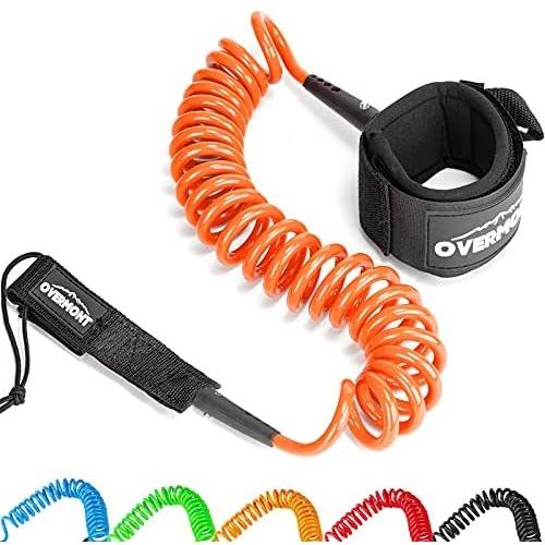 こころガジェットovermont リーシュコード 10ft 7mm サーフボード サーフィンコード カヤック カヌー オレンジ 安価