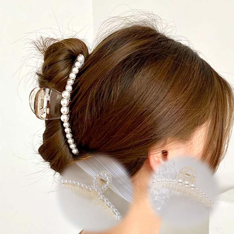 ヘアクリップ 大きめ バンスクリップ 挟む 簡単アレンジ まとめ髪 時短 へアクセサリー パール Barrette002 Cocoroshop 通販 Yahoo ショッピング