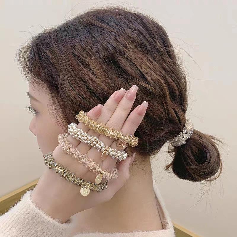 ヘアゴム おしゃれ 大人 レディース ヘアアクセサリー ビーズ キラキラ 髪飾り 簡単 韓国 上品 かわいい｜cocoro-shop｜07