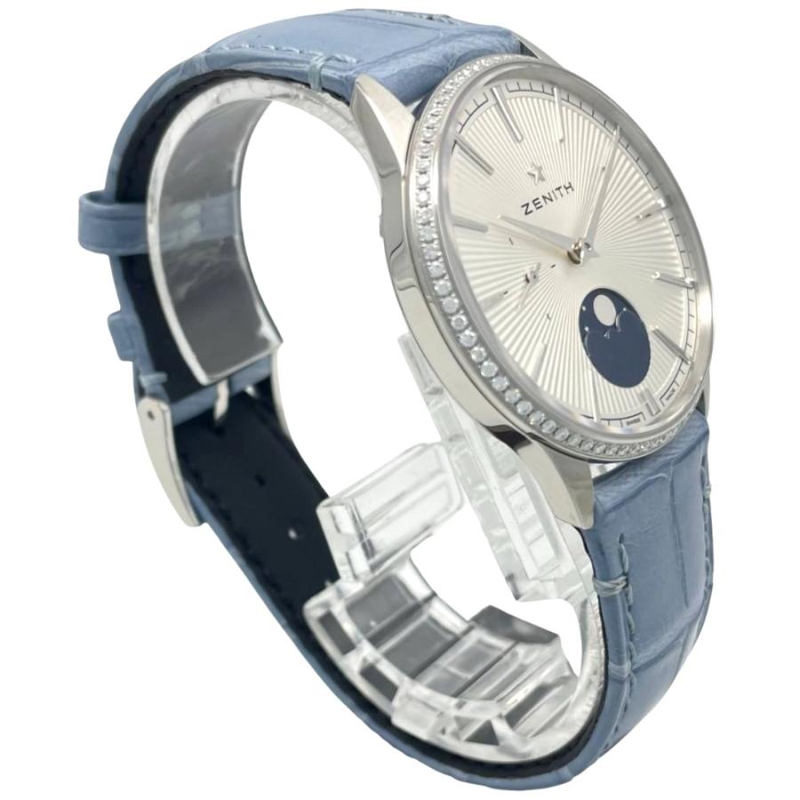ゼニス エリート ムーンフェイス 36mm ベゼルダイヤ 自動巻き ユニセックス アリゲーター ZENITH 腕時計 未使用品 | Elite（ZENITH） | 03