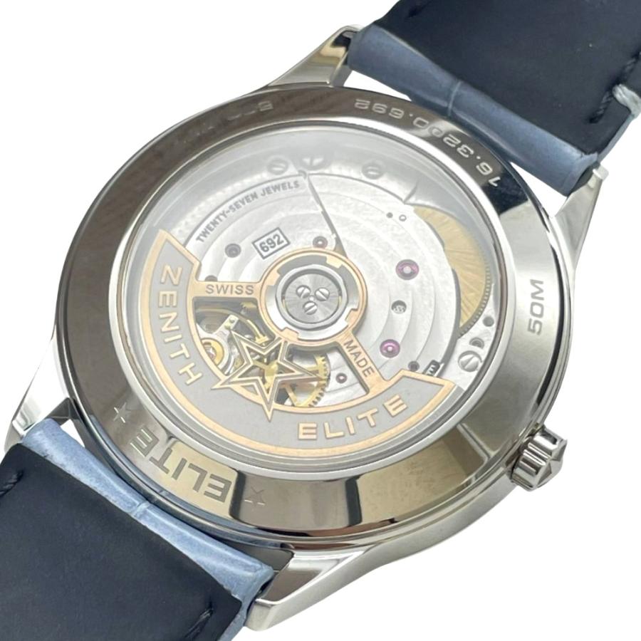 ゼニス エリート ムーンフェイス 36mm ベゼルダイヤ 自動巻き ユニセックス アリゲーター ZENITH 腕時計 未使用品 | Elite（ZENITH） | 06