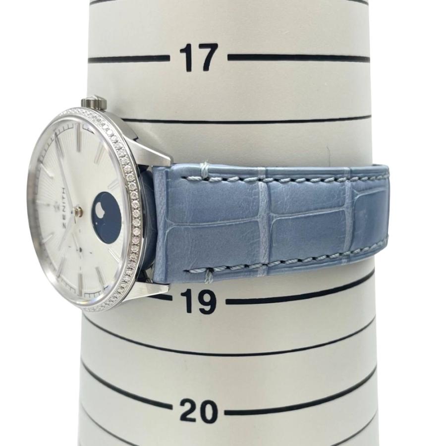 ゼニス エリート ムーンフェイス 36mm ベゼルダイヤ 自動巻き ユニセックス アリゲーター ZENITH 腕時計 未使用品 | Elite（ZENITH） | 08