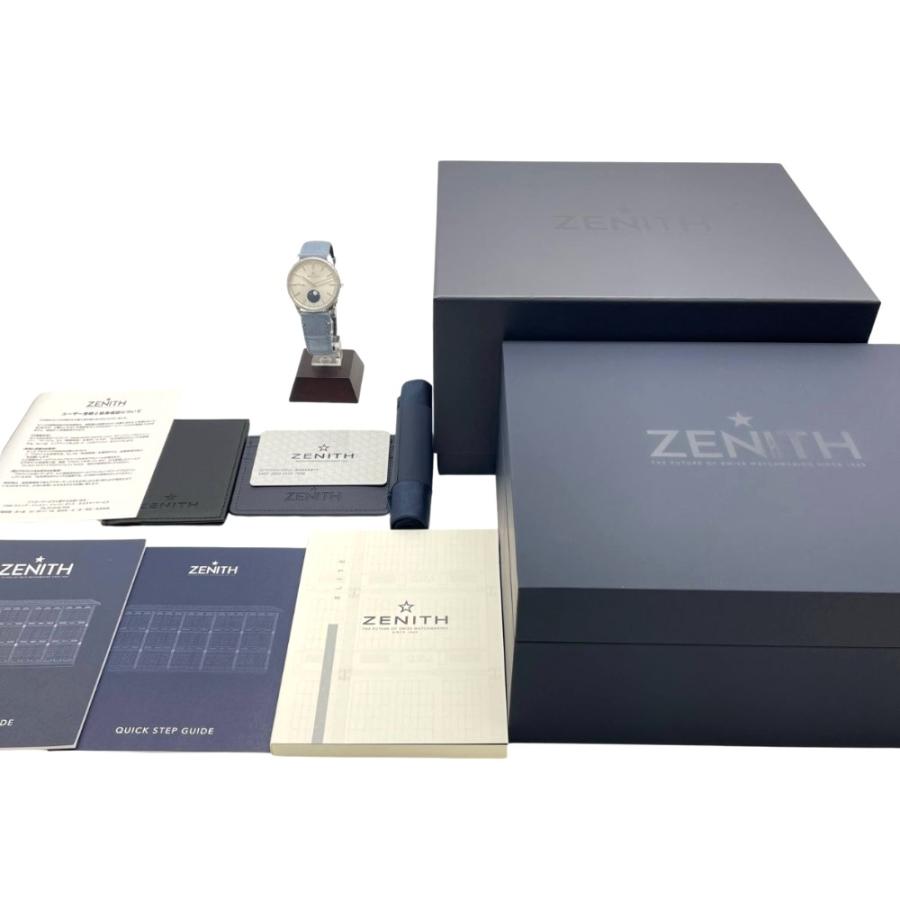 ゼニス エリート ムーンフェイス 36mm ベゼルダイヤ 自動巻き ユニセックス アリゲーター ZENITH 腕時計 未使用品 | Elite（ZENITH） | 09