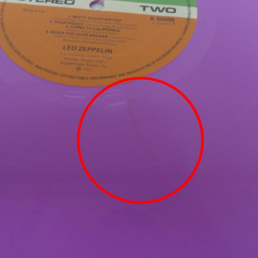 レコード Led Zeppelin 4 レッド・ツェッペリン UK盤 紫盤 1971年 動作