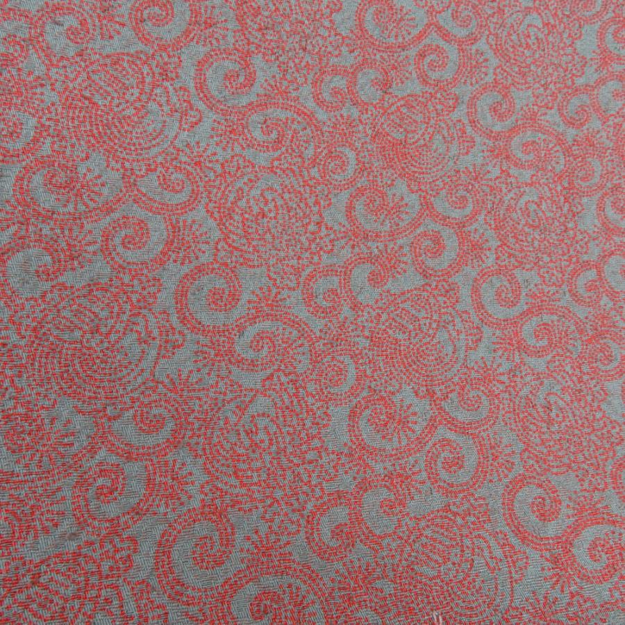 小紋 鶴亀緑喜 袷 広衿 紫色 灰緑色 正絹 丹後ちりめん カジュアル着物 仕立て上がり 身丈158cm |  | 02