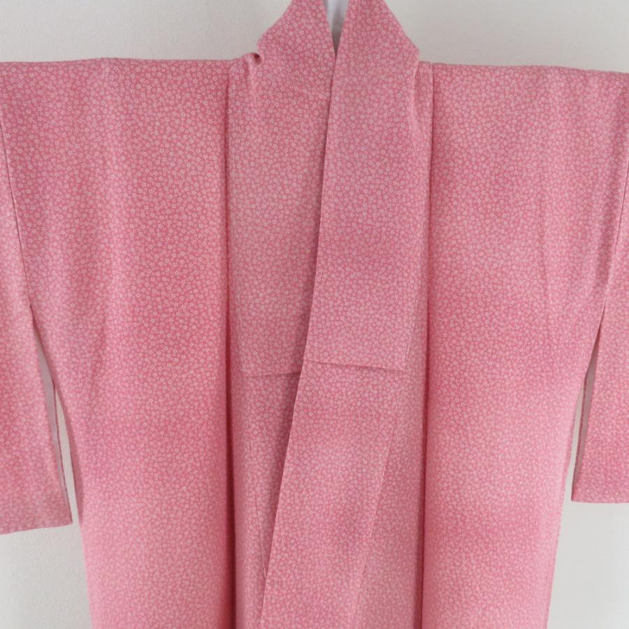 小紋 小梅柄 袷 広衿 桃色 正絹 仕立て上がり カジュアル着物 身丈157cm |  | 07