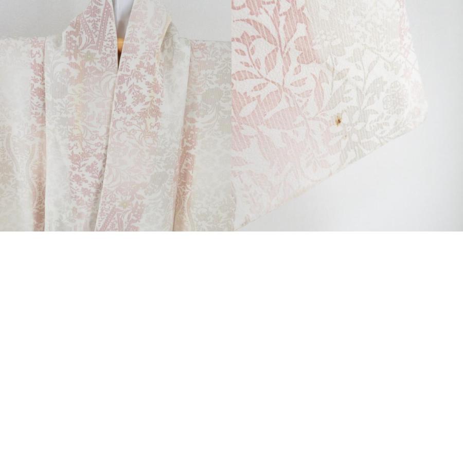 小紋 花立涌にグラデーション文様 袷 広衿 ベージュ色 正絹 仕立て上がり カジュアル着物 身丈151cm |  | 09