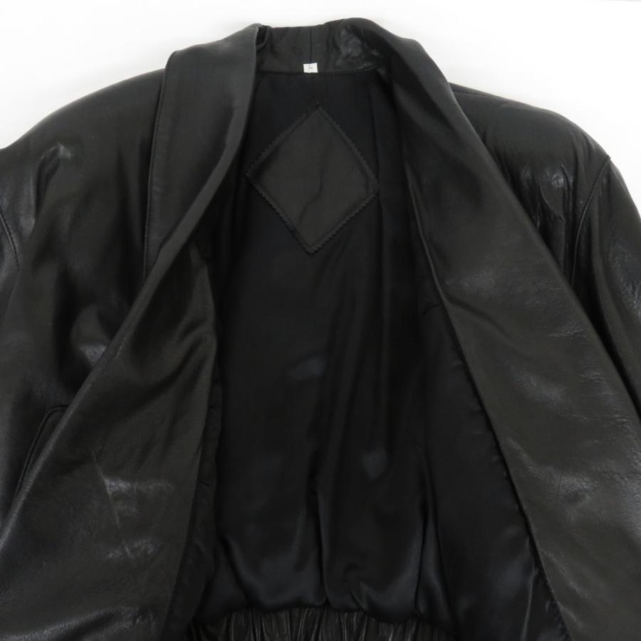 美品 ラムレザージャケット 中綿入り メンズL ブラック 昭和レトロ 肩パット |  | 03