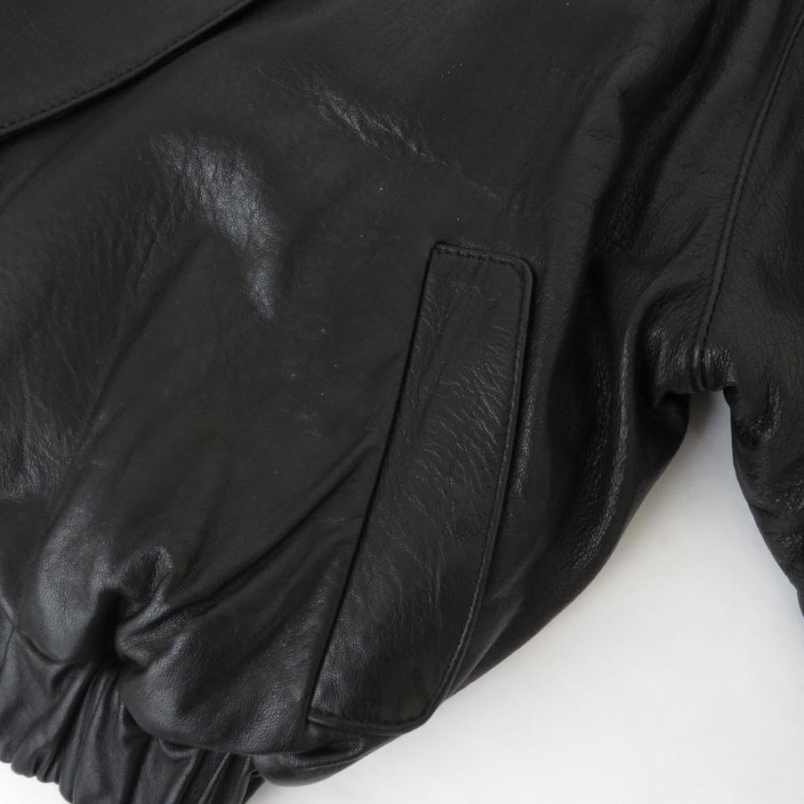 美品 ラムレザージャケット 中綿入り メンズL ブラック 昭和レトロ 肩パット |  | 04
