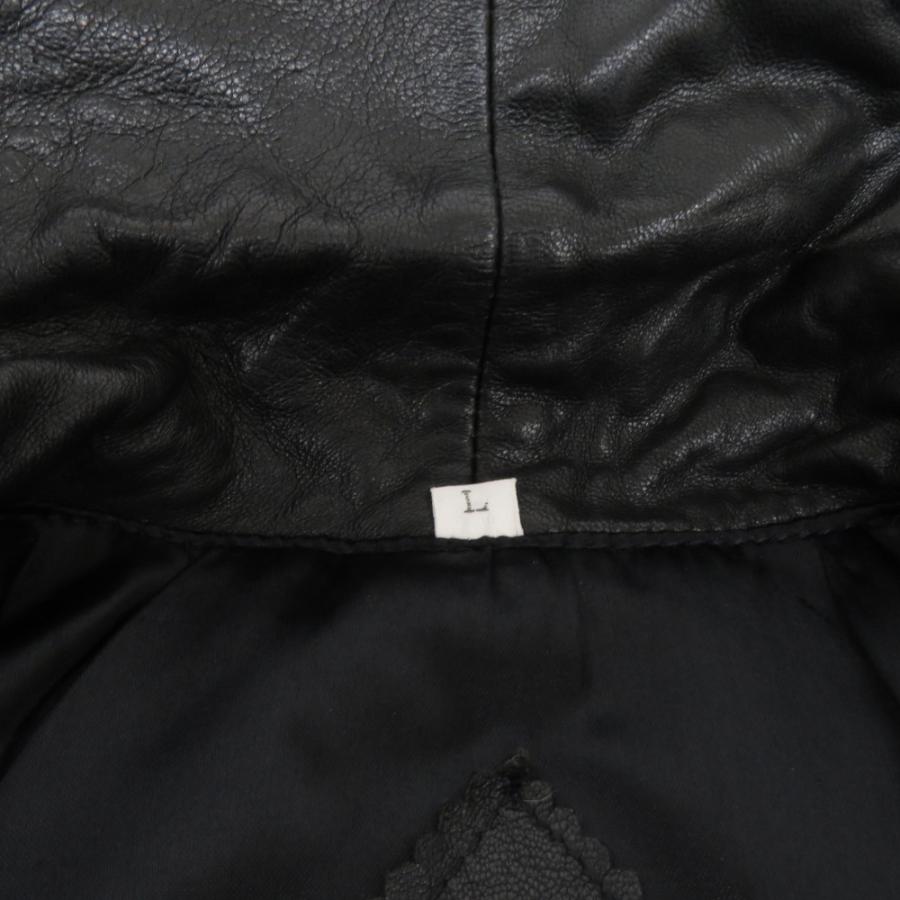 美品 ラムレザージャケット 中綿入り メンズL ブラック 昭和レトロ 肩パット |  | 07