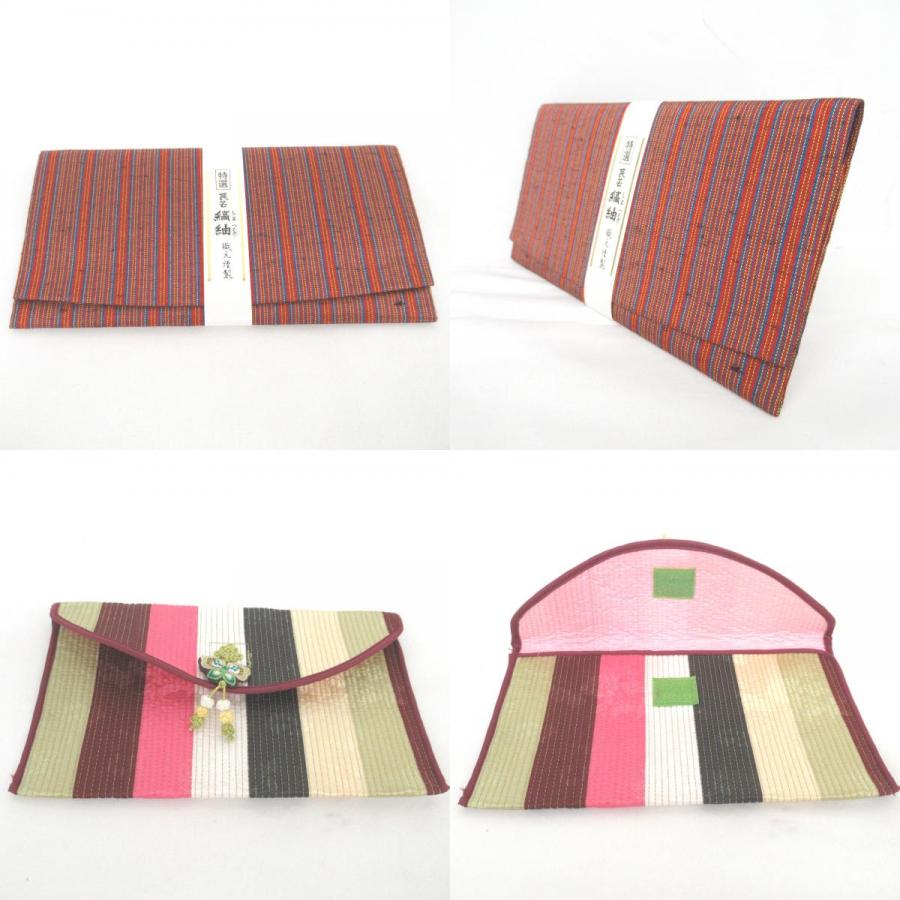 和小物5点セット つづれ織り 絞り 縞紬 札入れ がま口ポーチ 小物入れ 等 和装 |  | 08