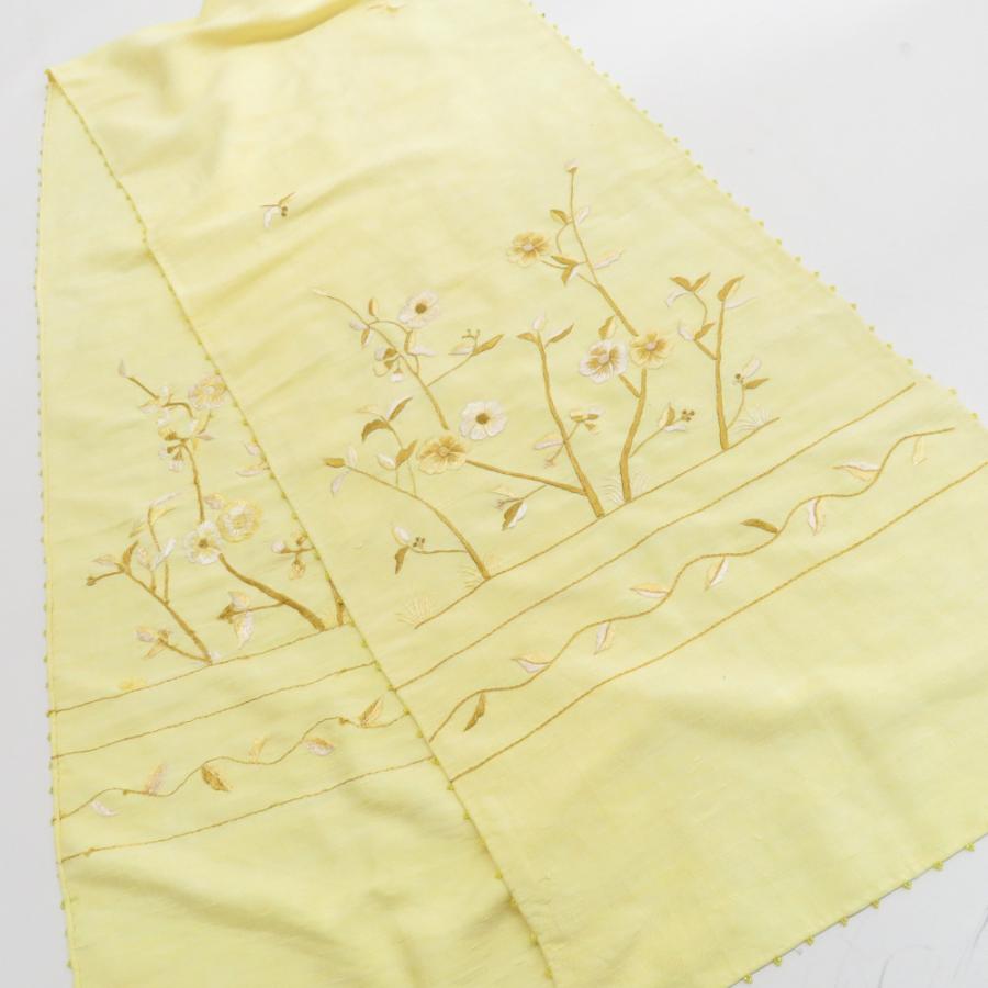 ショール 絹紬・レーヨンレース ２点セット 黄色 黒色 レース刺繍 夏用冬用 |  | 01