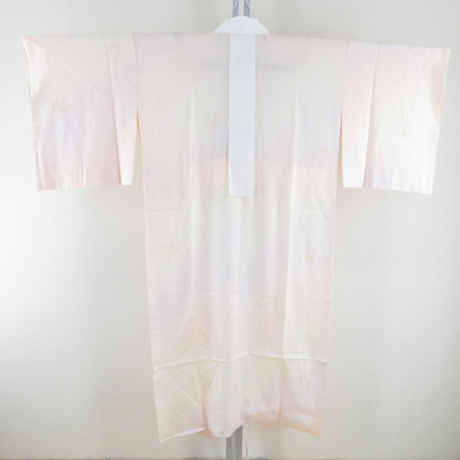 襦袢 桜文様 暈し 薄桃橙色 落款付 正絹 バチ衿 袖無双 長襦袢 仕立て上がり 女性着物用 身丈132cm |  | 01