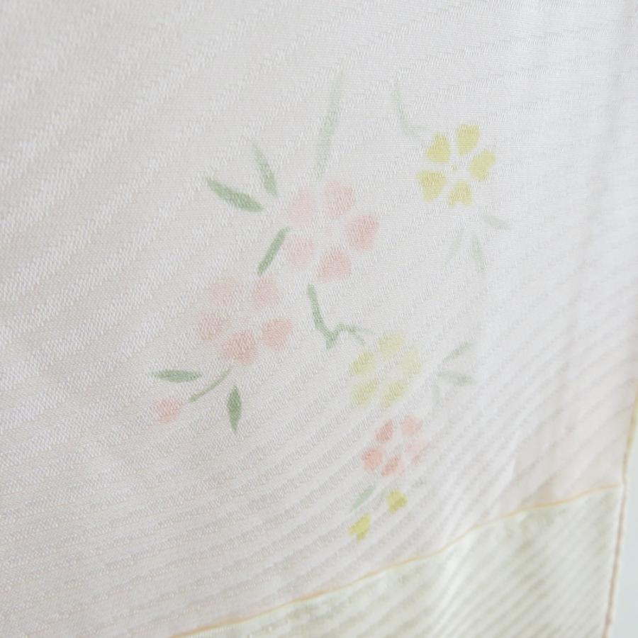 襦袢 桜文様 暈し 薄桃橙色 落款付 正絹 バチ衿 袖無双 長襦袢 仕立て上がり 女性着物用 身丈132cm |  | 04