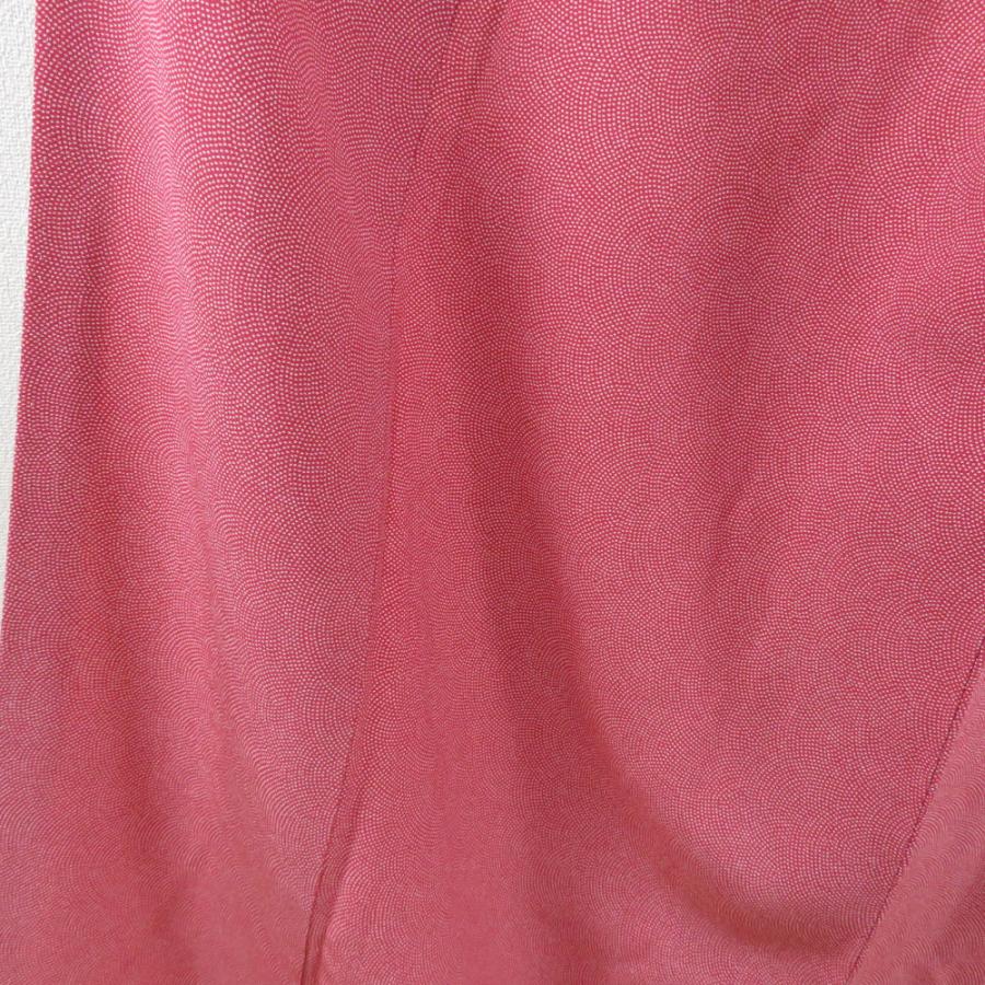 江戸小紋 鮫文 赤桃色 袷 広衿 紋なし 正絹 カジュアル 仕立て上がり着物 身丈158cm |  | 01