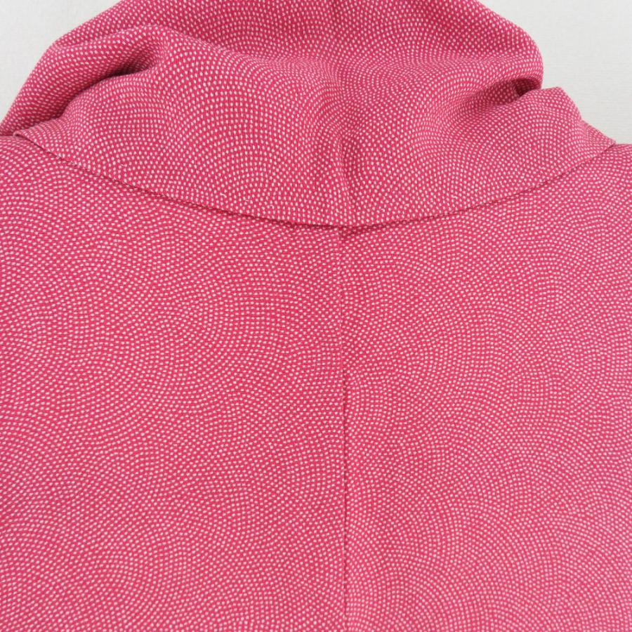 江戸小紋 鮫文 赤桃色 袷 広衿 紋なし 正絹 カジュアル 仕立て上がり着物 身丈158cm |  | 03