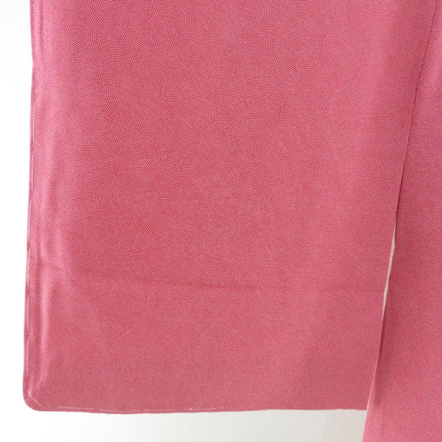 江戸小紋 鮫文 赤桃色 袷 広衿 紋なし 正絹 カジュアル 仕立て上がり着物 身丈158cm |  | 07