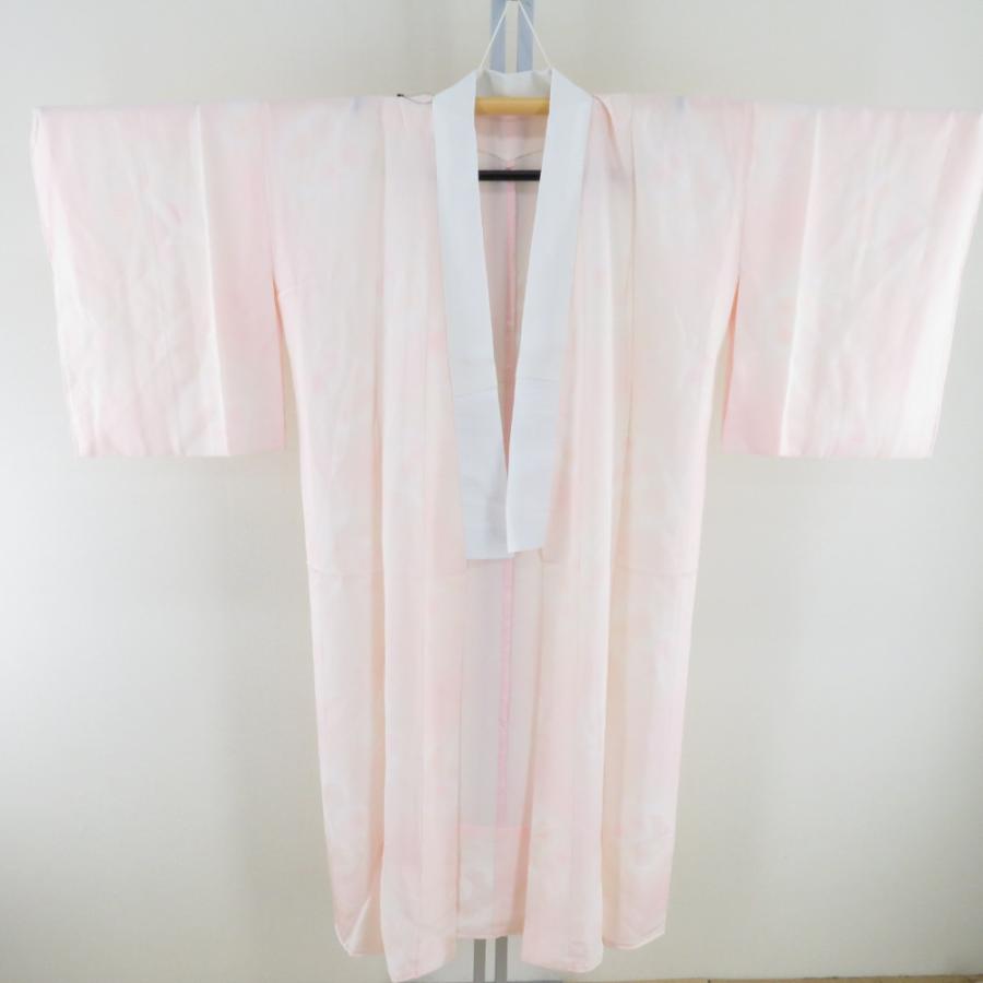 襦袢 ぼかしに蝶文様 桃色 正絹 バチ衿 袖無双 長襦袢 仕立て上がり 女性着物用 身丈130cm | 