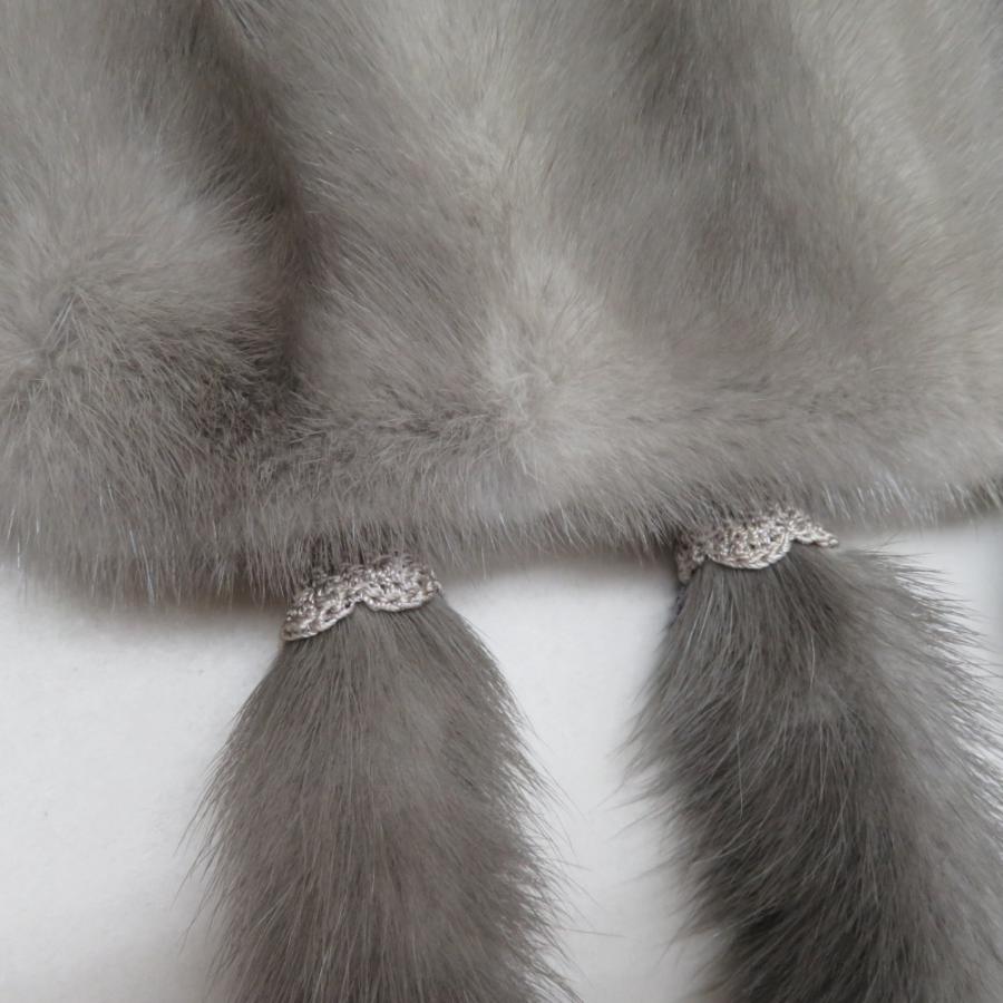 SAGA MINK サガミンク ショール レディース グレー 房付き 本毛皮 長さ150cm 最大幅40cm 成人式 晴れ着 振袖 防寒 長さ150cm |  | 03