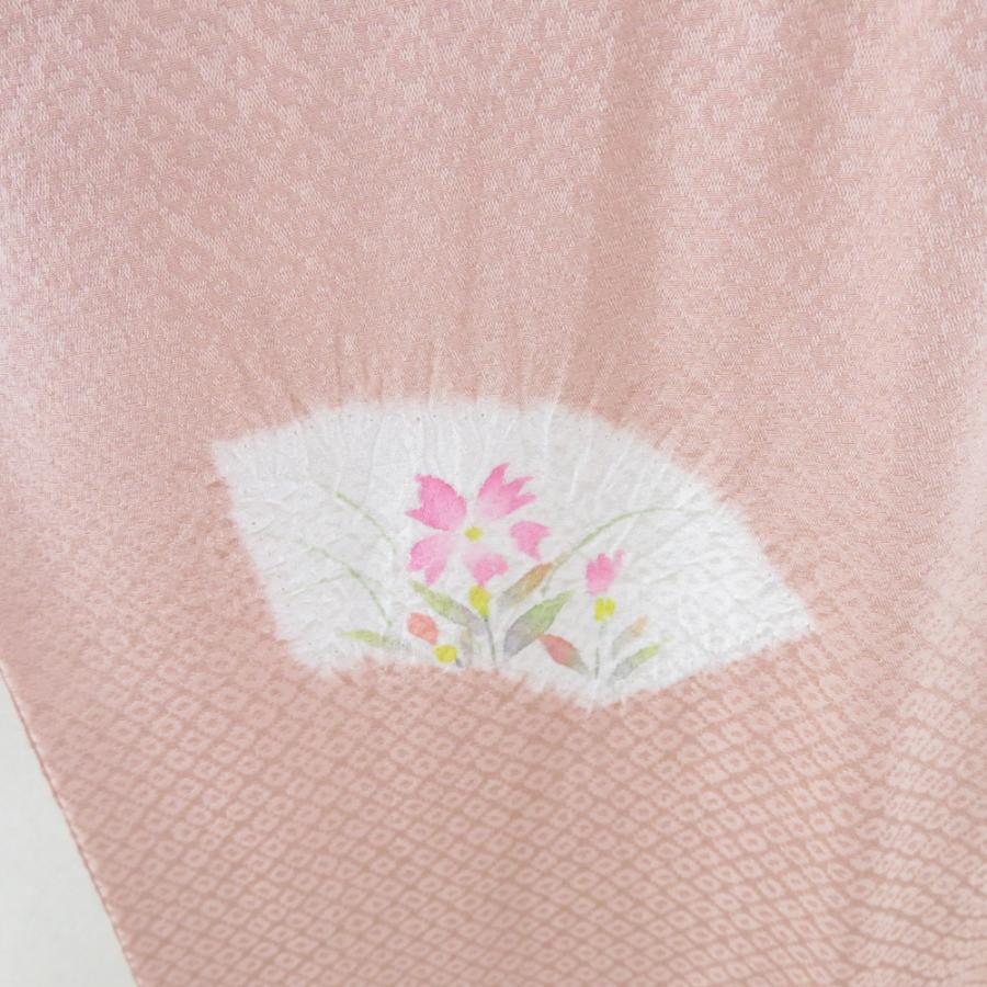 襦袢 絞り 鹿の子地紋 灰桃色 作家物 落款付 正絹 バチ衿 袷仕立て 長襦袢 仕立て上がり 女性着物用 身丈137cm |  | 02