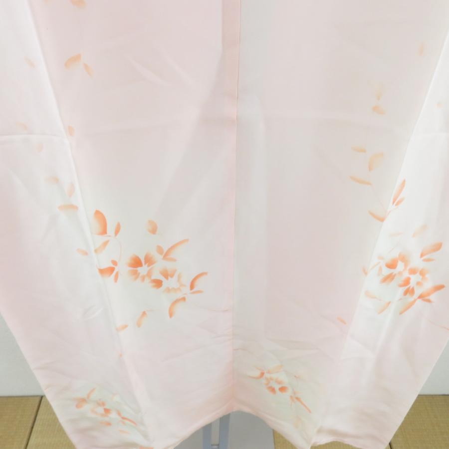 襦袢 葉文様 桃色 ぼかし 正絹 バチ衿 袷仕立て 長襦袢 仕立て上がり 女性着物用 身丈128cm |  | 02