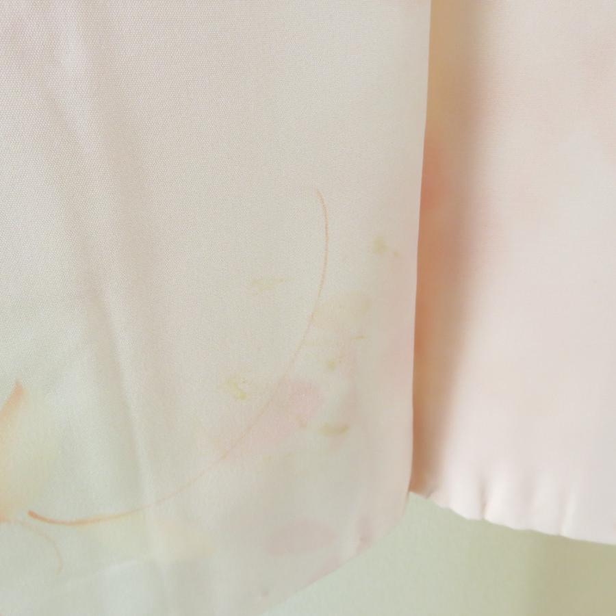 襦袢 葉文様 桃色 ぼかし 正絹 バチ衿 袷仕立て 長襦袢 仕立て上がり 女性着物用 身丈128cm |  | 04