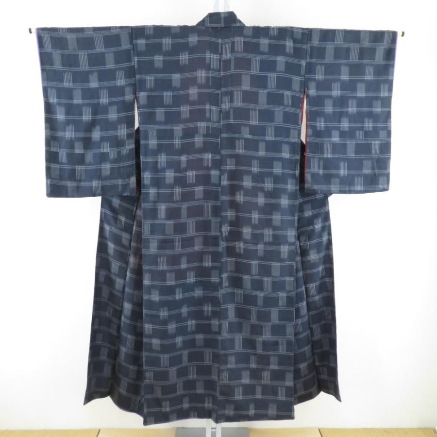 子供着物 アンティーク 縞文様 灰色 バチ衿 袷 カジュアルきもの レトロ 身丈137cm | 