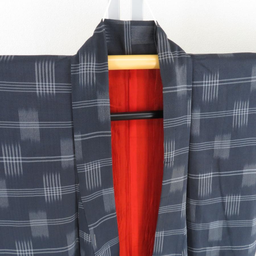 子供着物 アンティーク 縞文様 灰色 バチ衿 袷 カジュアルきもの レトロ 身丈137cm |  | 07