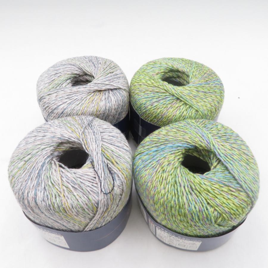 ダイヤモンド毛糸 毛糸 DIA PUGLIA ダイヤプーリア 色番4206×２玉 色番4202×２玉 1玉30g巻 約102m ダイヤモンド 春夏毛糸 合太 未使用品 |  | 02