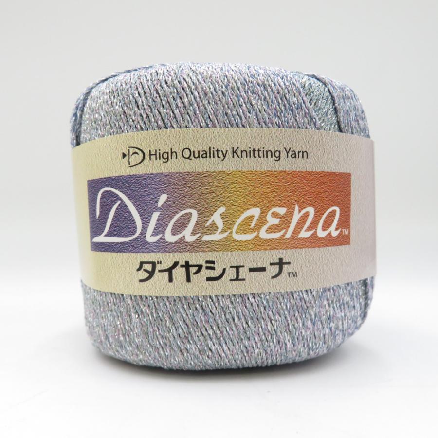 ダイヤモンド毛糸 毛糸 Diascena ダイヤシェーナ 色番501 1玉25g巻 約122m×8玉 春夏毛糸 合太 青紫系 ポリエステル100% 未使用品 |  | 01