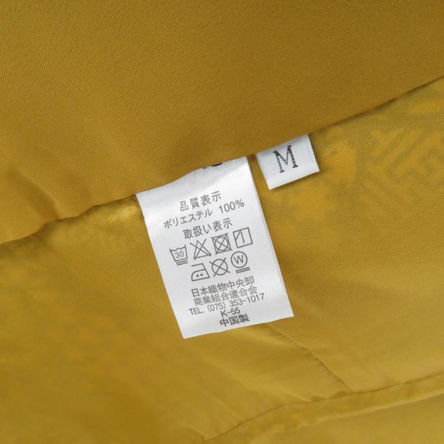 小紋 裂取文様 袷 広衿 青ベージュ色 ポリエステル カラー胴裏 洗える着物 Mサイズ 仕立て上がり カジュアル 身丈164cm |  | 07