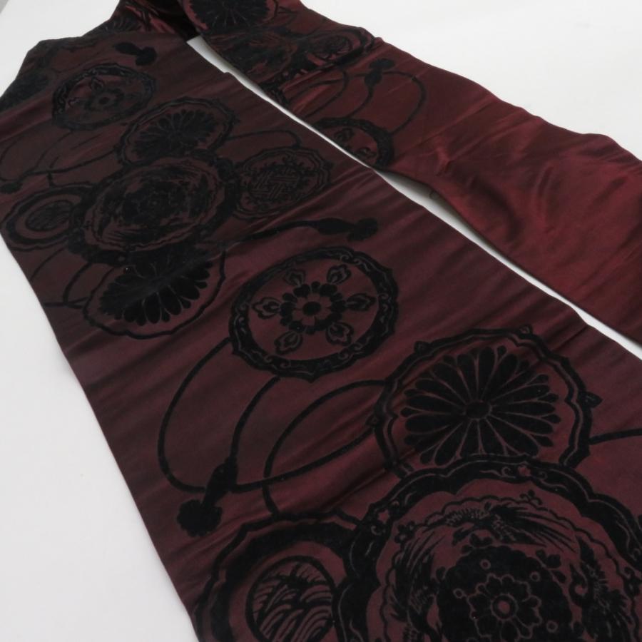 名古屋帯 アンティーク 絹 鏡裏文様 九寸なごや帯 紫色 仕立て上がり レトロ着物 長さ320cm |  | 01