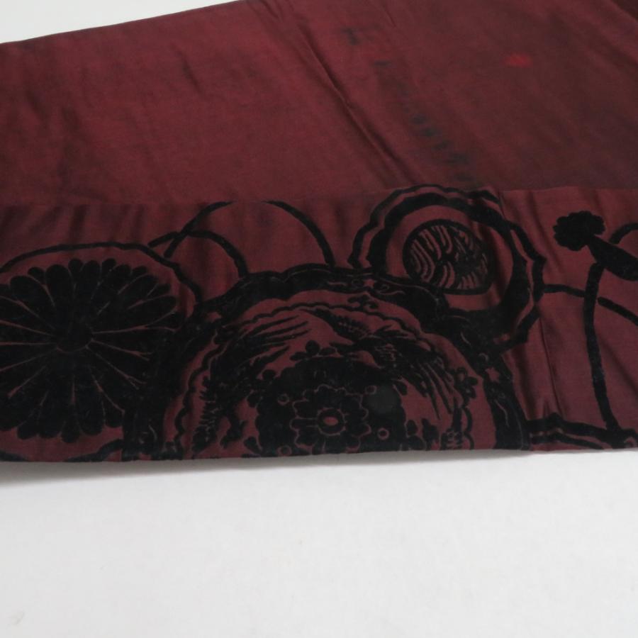 名古屋帯 アンティーク 絹 鏡裏文様 九寸なごや帯 紫色 仕立て上がり レトロ着物 長さ320cm |  | 04