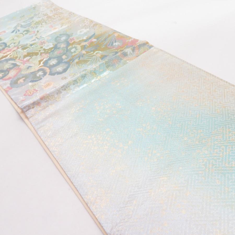 袋帯 本金箔 百彩彩織文 ベージュ色 金糸 正絹 礼装 フォーマル 着物帯