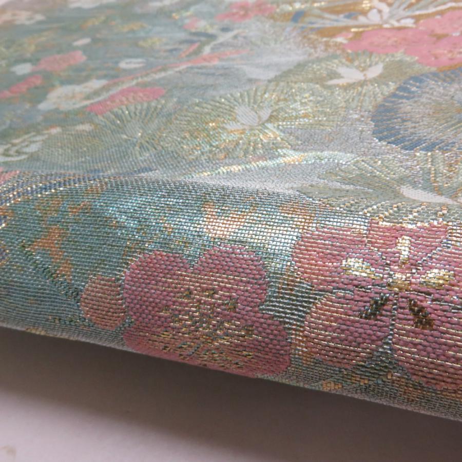 袋帯 本金箔 百彩彩織文 ベージュ色 金糸 正絹 礼装 フォーマル 着物帯